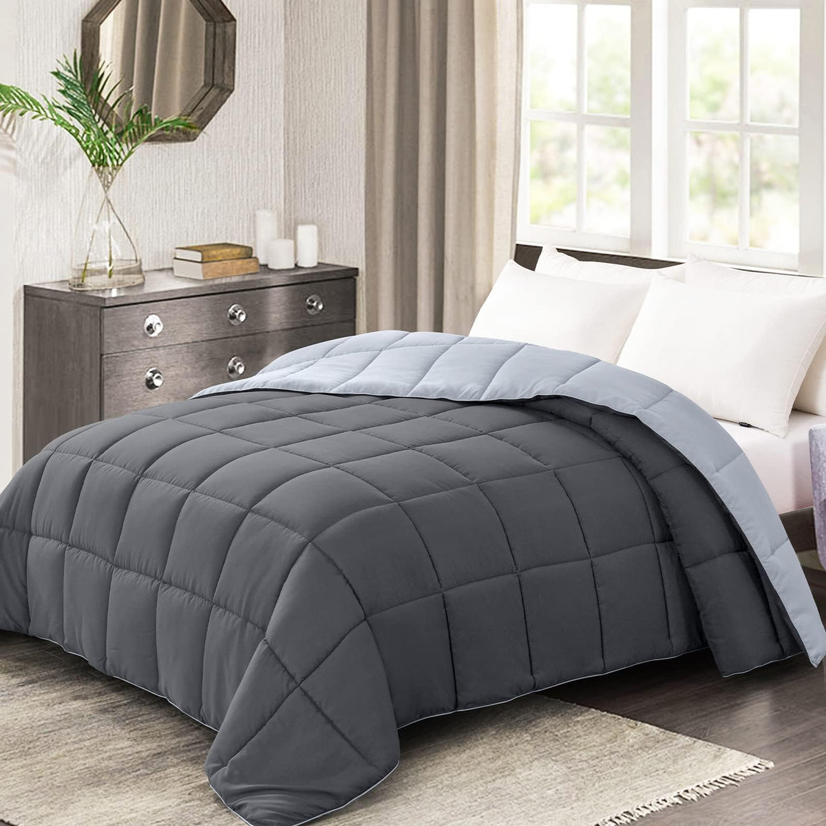 Homelike Moment comforter king front view showing neat finish and cozy look