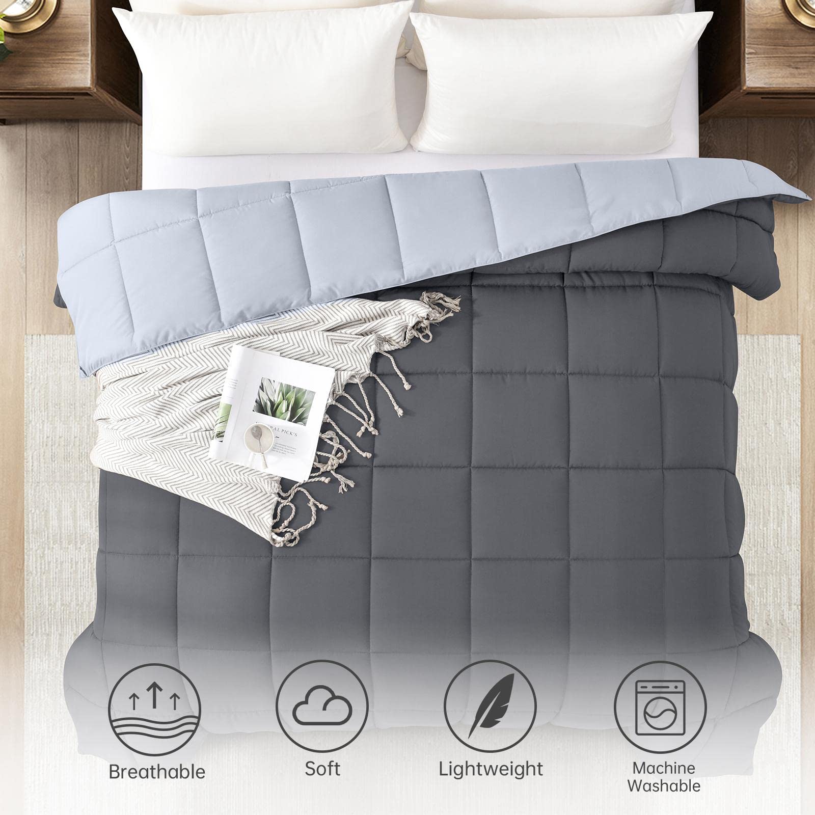 Homelike Moment on twin bed in bedroom setting showing light, cozy coverage