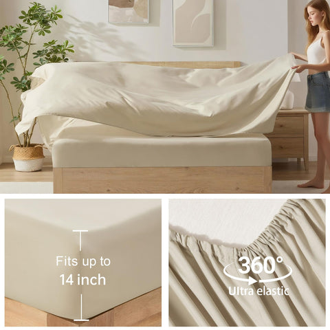 Homelike Moment fitted sheet pocket detail demonstrating deep-pocket fit and secure hold
