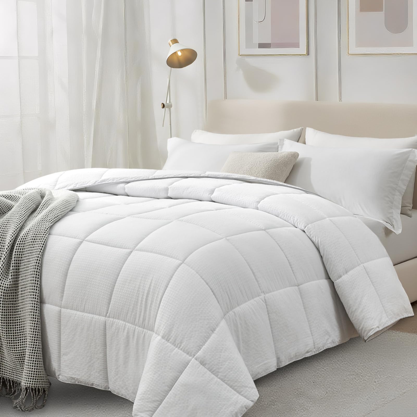Homelike Moment comforter beside ruler for size scale and proper queen fit reference