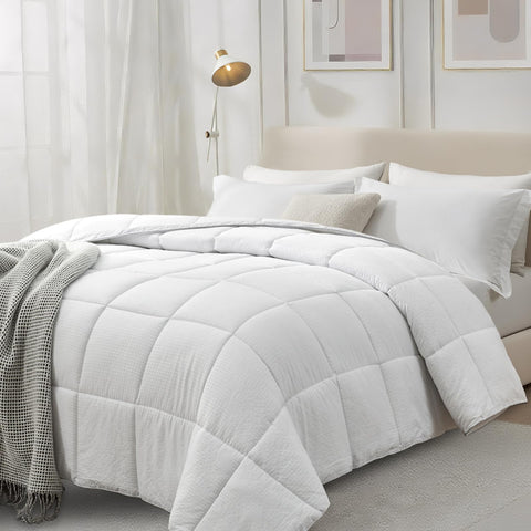 Homelike Moment comforter beside ruler for size scale and proper queen fit reference