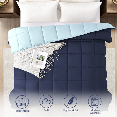 Homelike Moment twin comforter on bed showing scale and practical sizing benefit