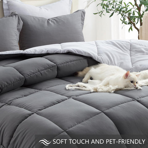 Homelike Moment comforter stitching detail illustrating even fill and anti-clump benefits