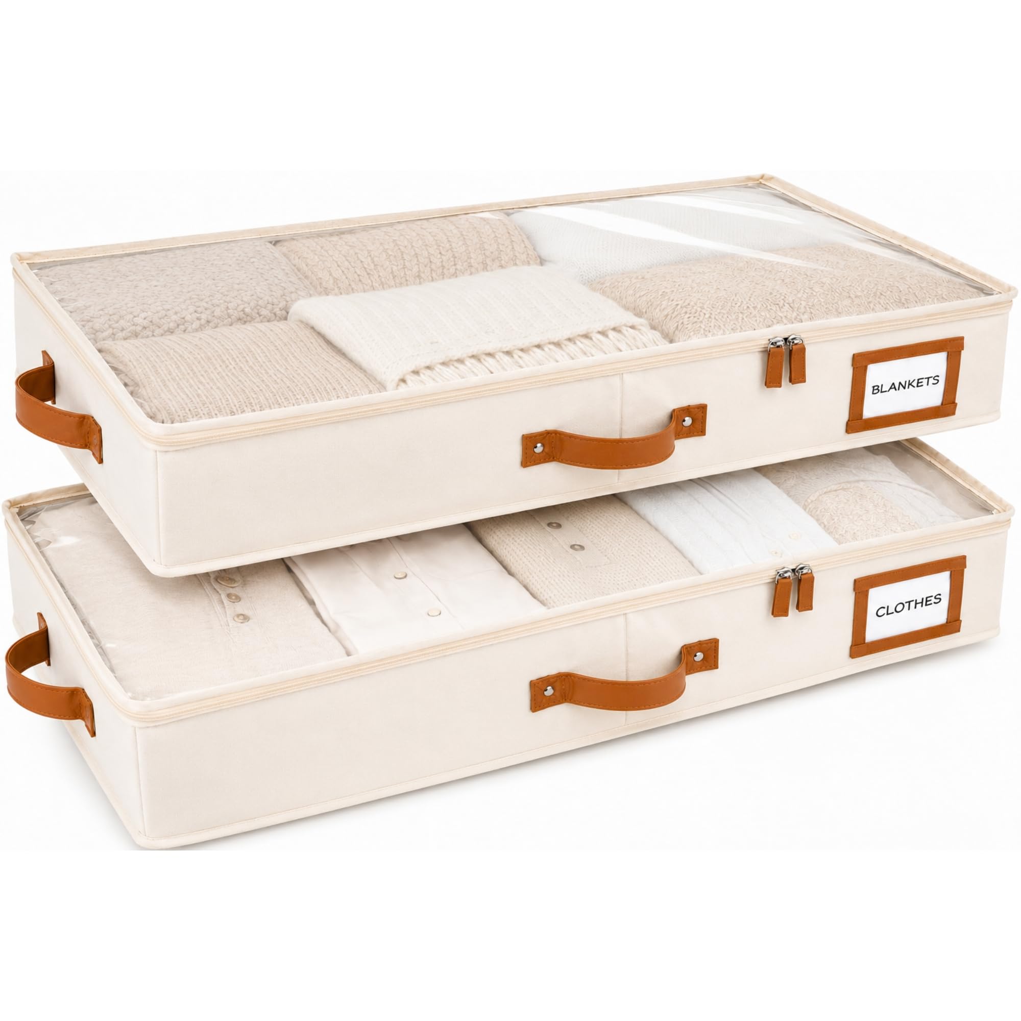 HOMELUX THEORY front view of ivory under-bed storage shows neat hidden storage