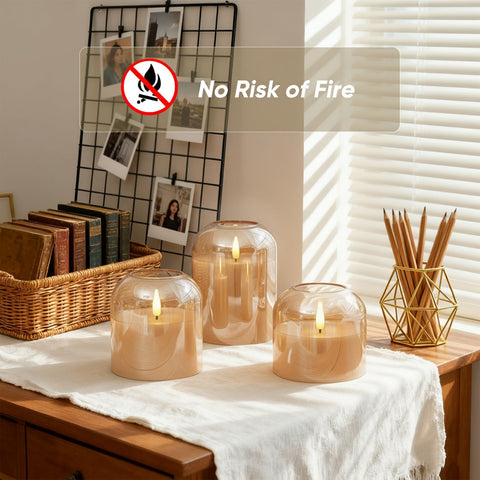 Homemory interior 3D flicker bulb visible through glass demonstrating lifelike motion