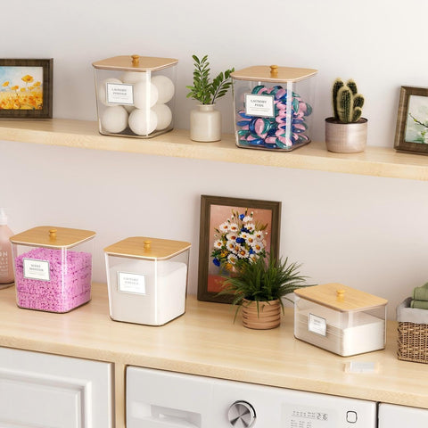 HomePekite dryer sheet dispenser image showing fresh sheets and tidy storage benefit