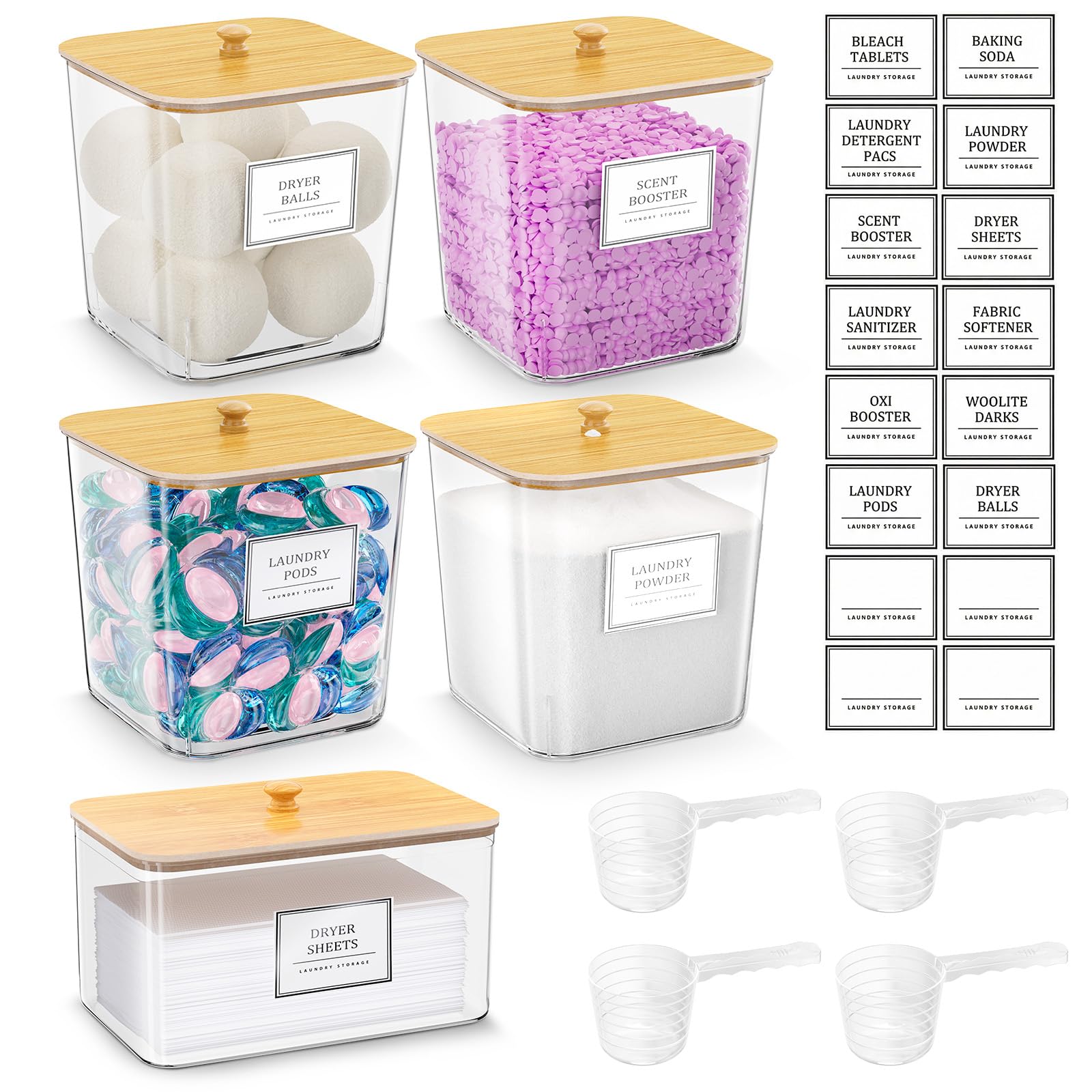 HomePekite front view clear containers showing neat laundry organization benefit