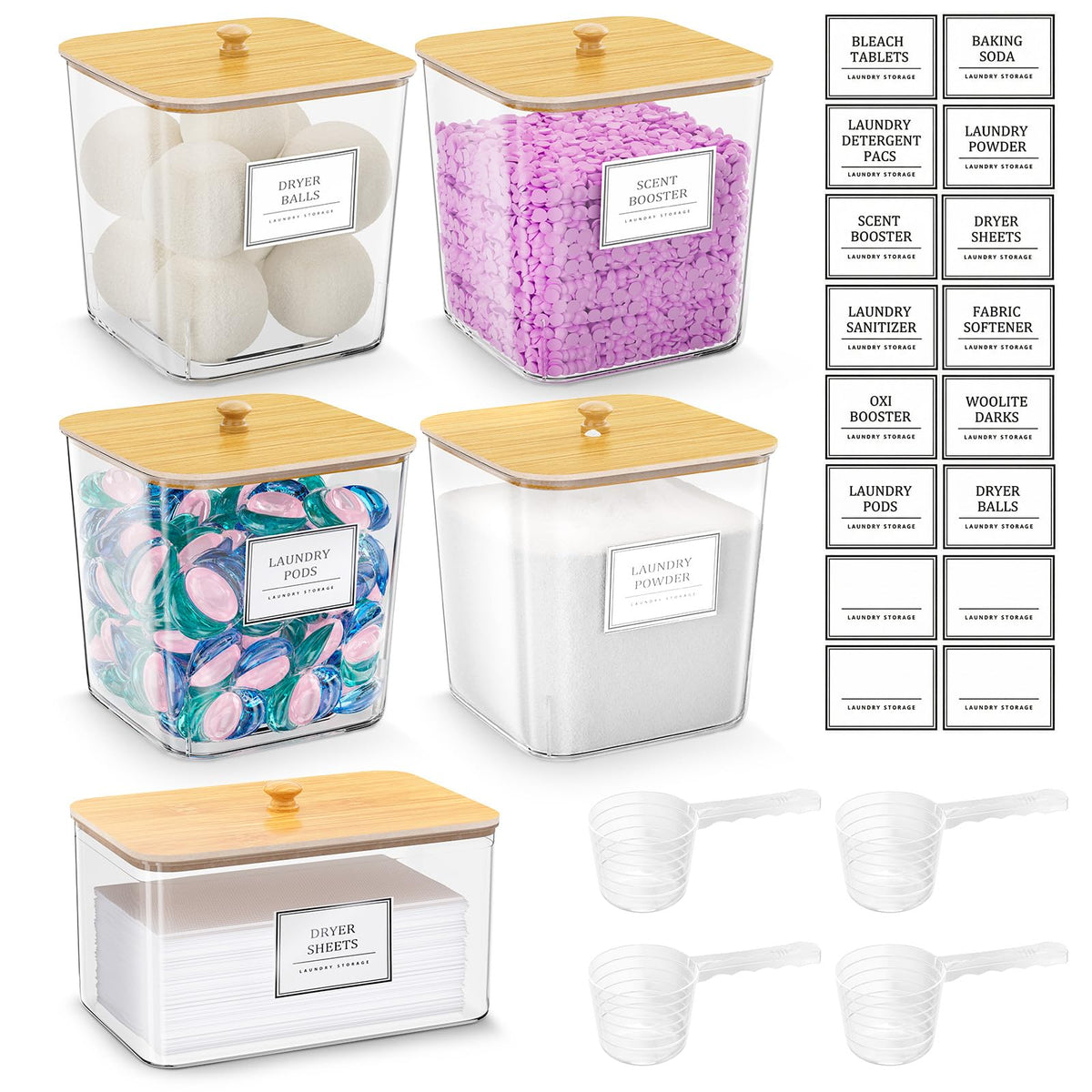 HomePekite front view clear containers showing neat laundry organization benefit