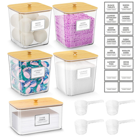 HomePekite front view clear containers showing neat laundry organization benefit