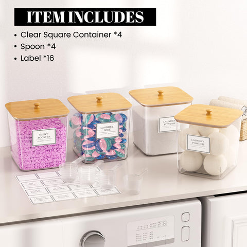 HomePekite jars displayed on a laundry shelf creating a neat, visible storage solution