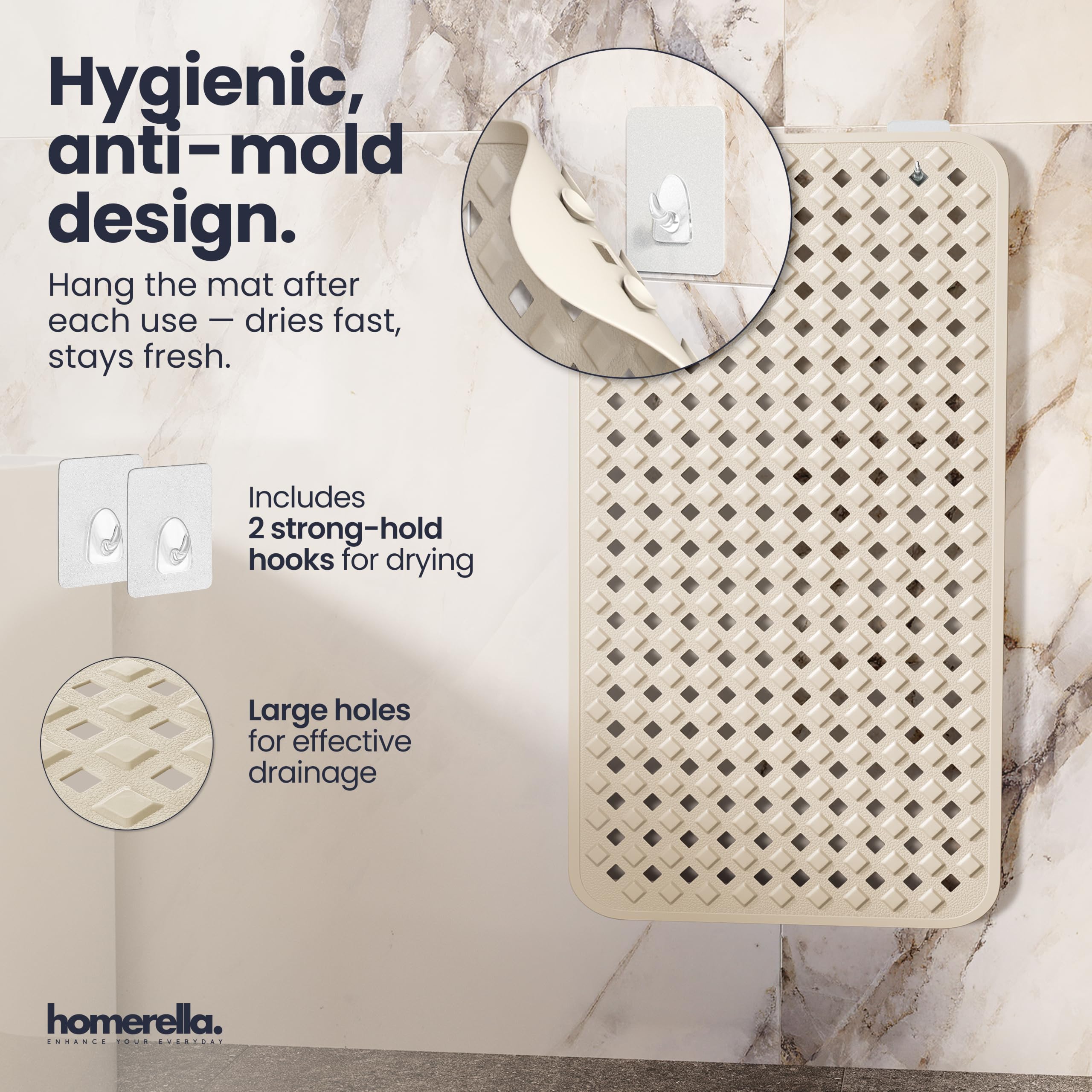 homerella large drainage holes detail for rapid water flow