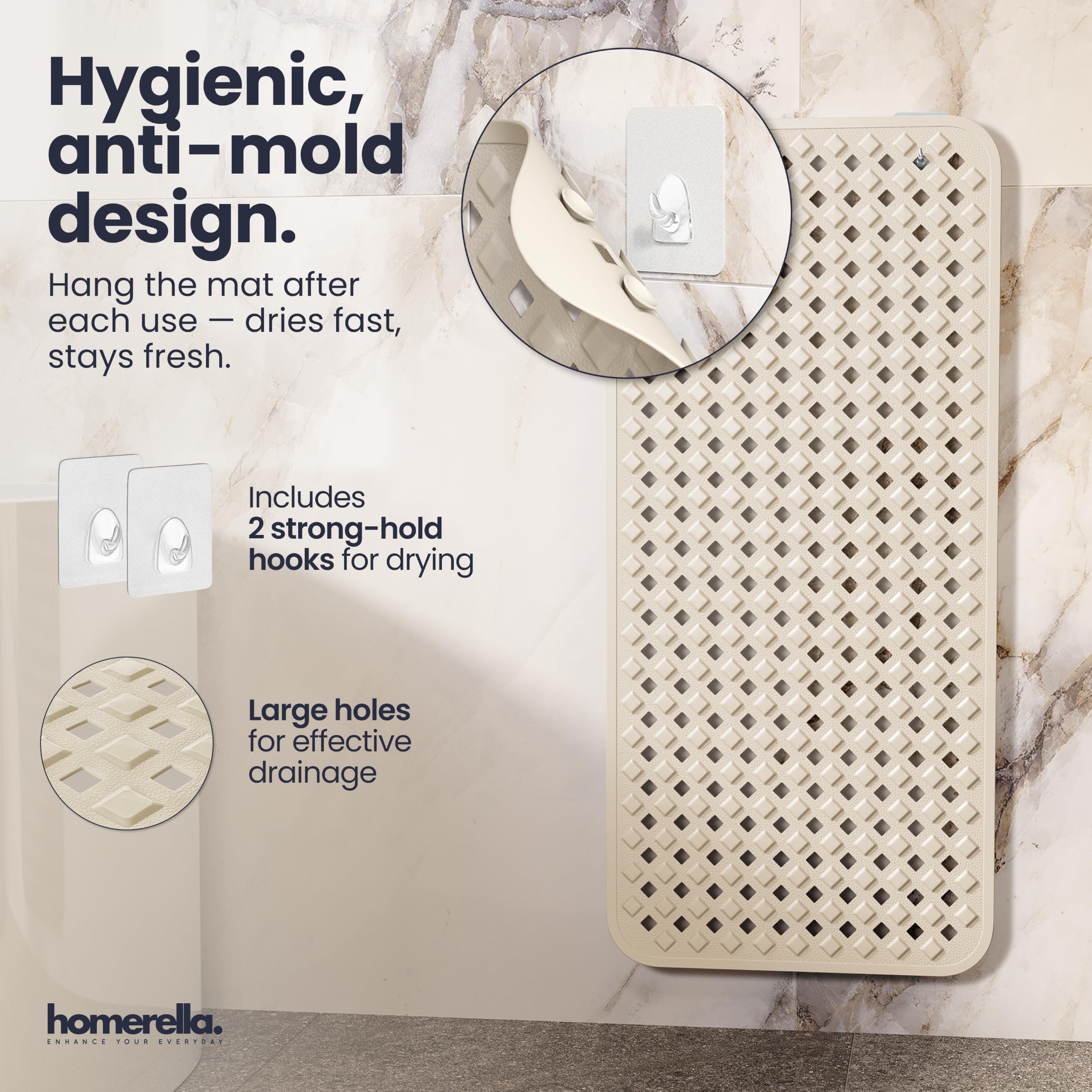 Homerella large drainage holes allow fast water flow