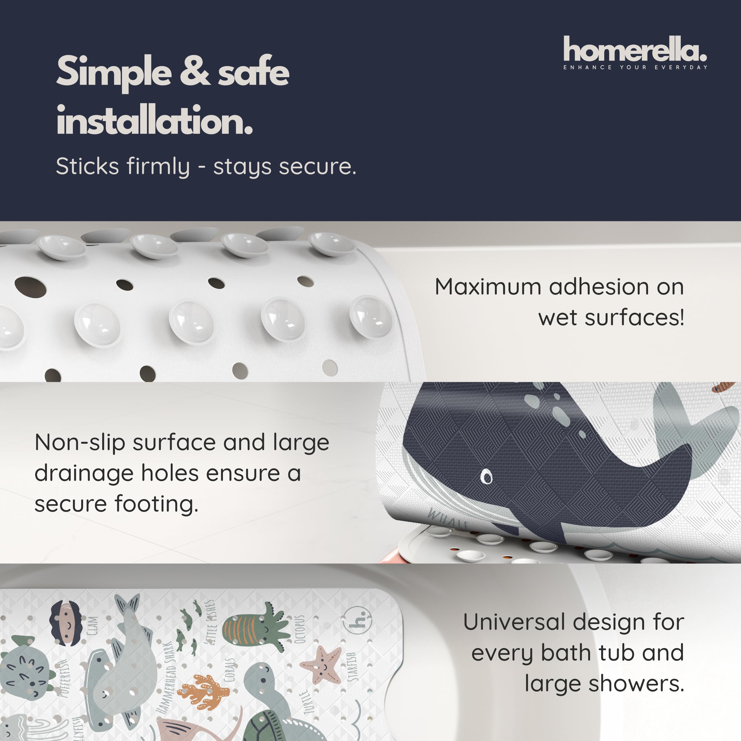 Homerella large drainage holes to speed drying and reduce moisture