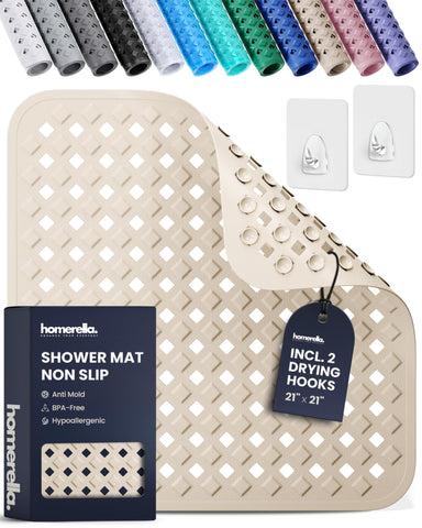 Homerella front view showing square mat and anti-slip design benefit