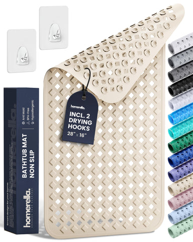 homerella front view mat on tub showing full coverage and safety