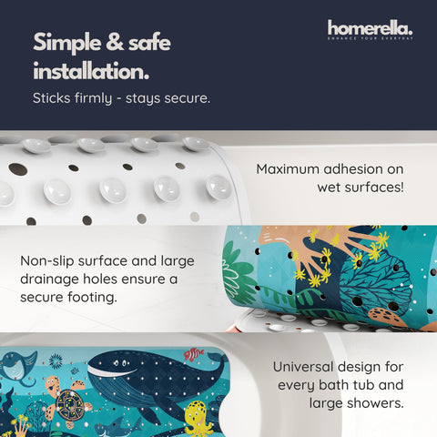 Homerella two adhesive hooks holding mat to dry for mold prevention benefit