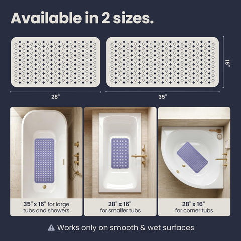 Homerella installed in tub demonstrating non-slip coverage benefit