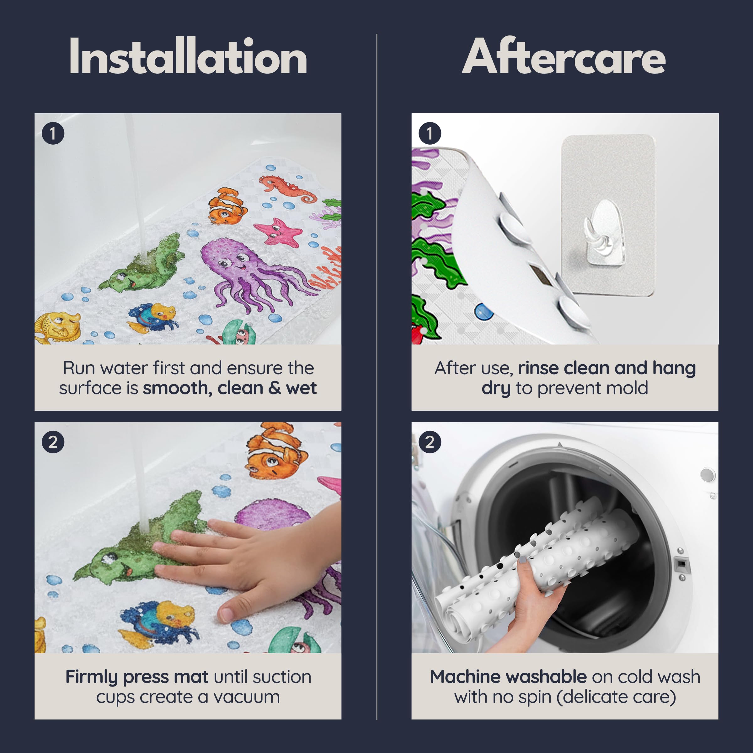 Homerella lifestyle scene with child bathing for safer bath times