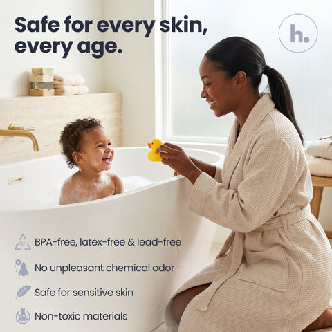 Homerella mat in bathtub showing 35x16 size and full coverage