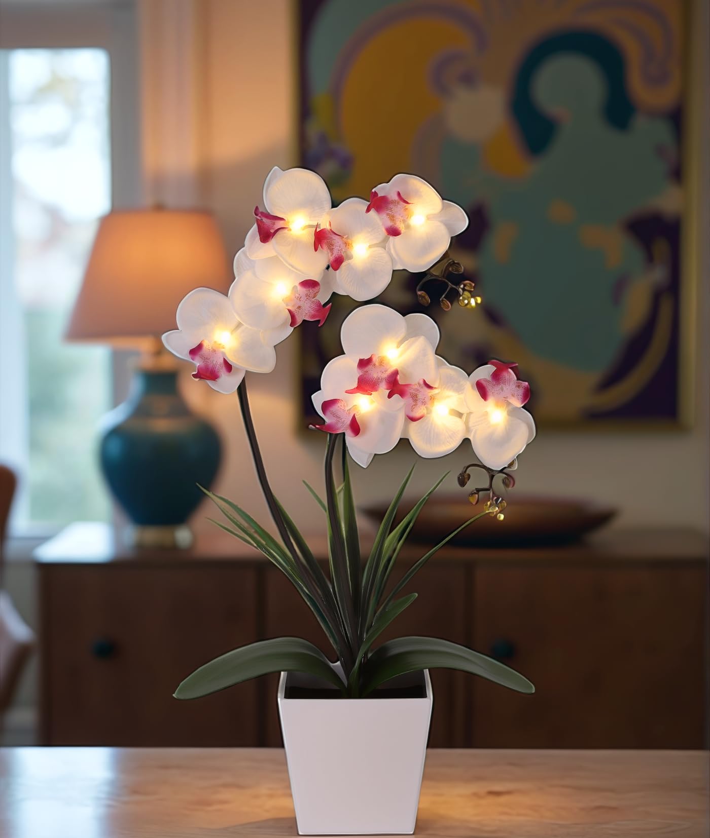 HOMESEASONS weighted base and pot of orchid ensuring stable display