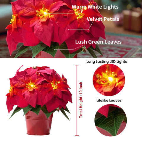 HOMESEASONS poinsettias styled on a mantel delivering instant seasonal impact