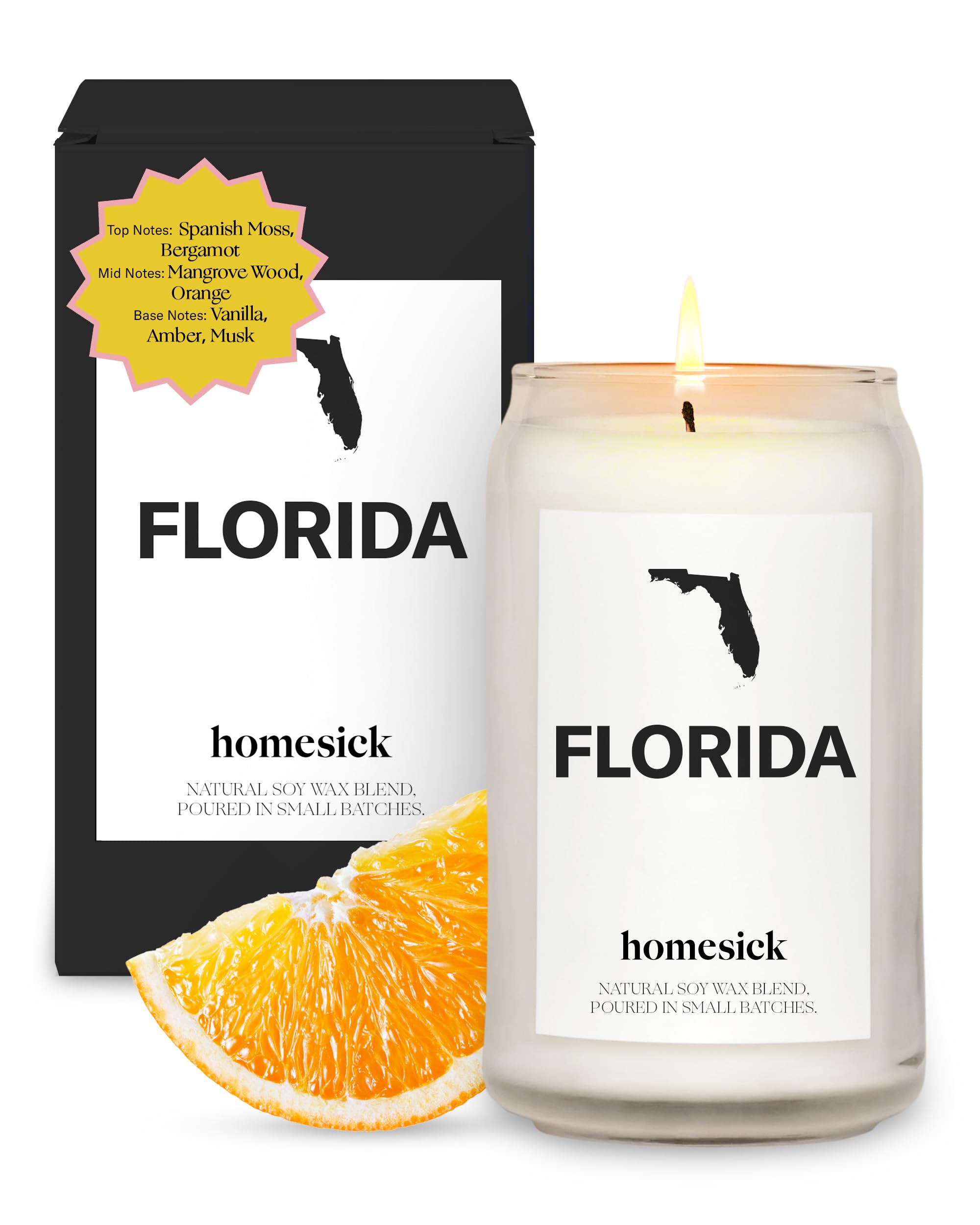 Homesick Florida front jar view showing clean design and inviting glow benefit