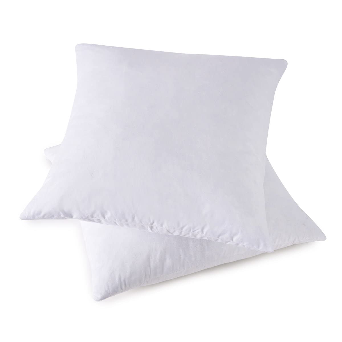 HOMESJUN front view of two pillow inserts showing neat packaging and full shape benefit