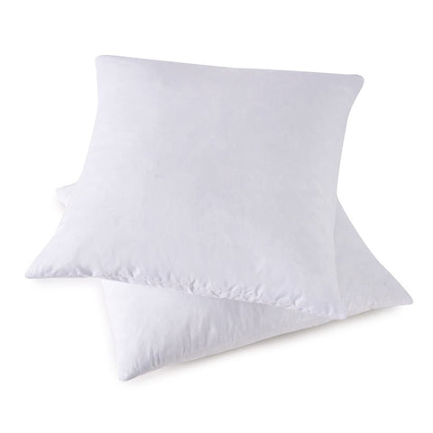 HOMESJUN front view of two pillow inserts showing neat packaging and full shape benefit