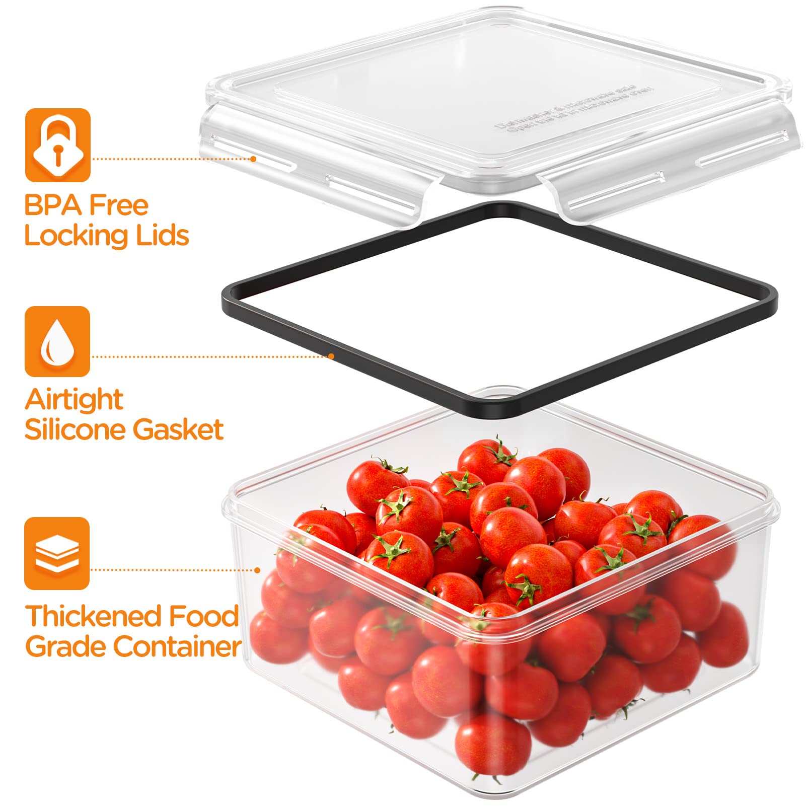 HOMETALL stacked containers in refrigerator showing space-saving organization