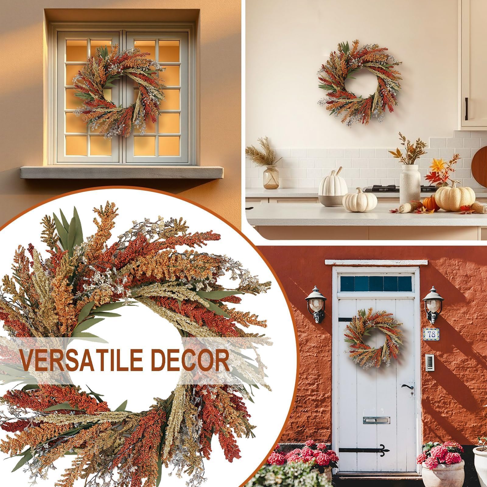 Hometrance mantle display creating cozy Thanksgiving centerpiece atmosphere