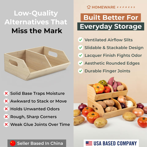 Homeware Express finger-joint detail highlighting sturdy bamboo construction