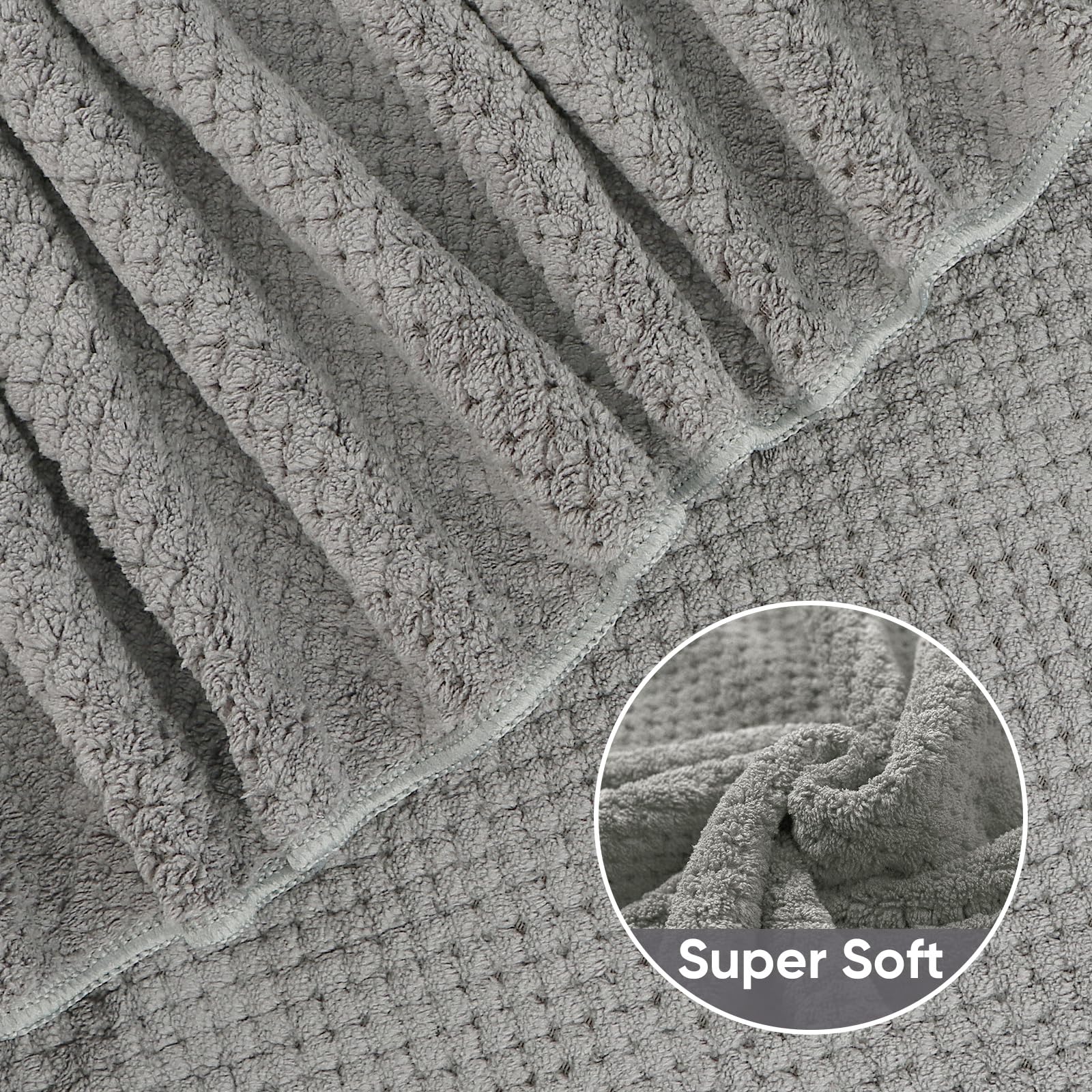HOMEXCEL close-up microfiber texture highlighting absorbency and soft feel
