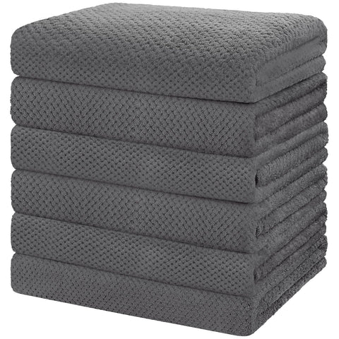 HOMEXCEL front packaging showing six grey towels and pack benefits
