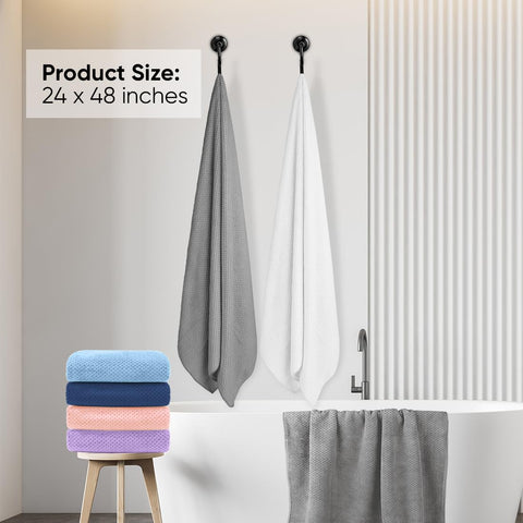 HOMEXCEL towel wrapped around head after shower demonstrating quick-dry convenience