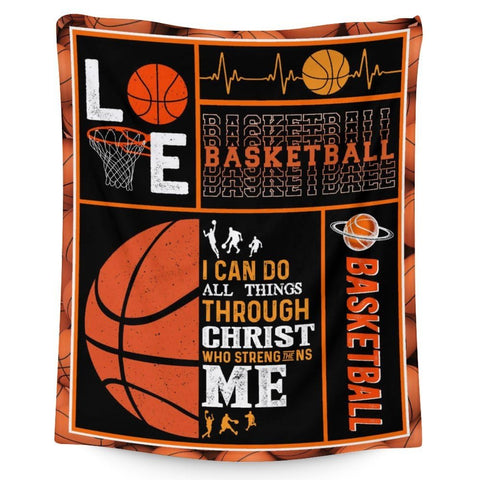 Homexzdiy front view of basketball blanket showing vibrant printed design and cozy look