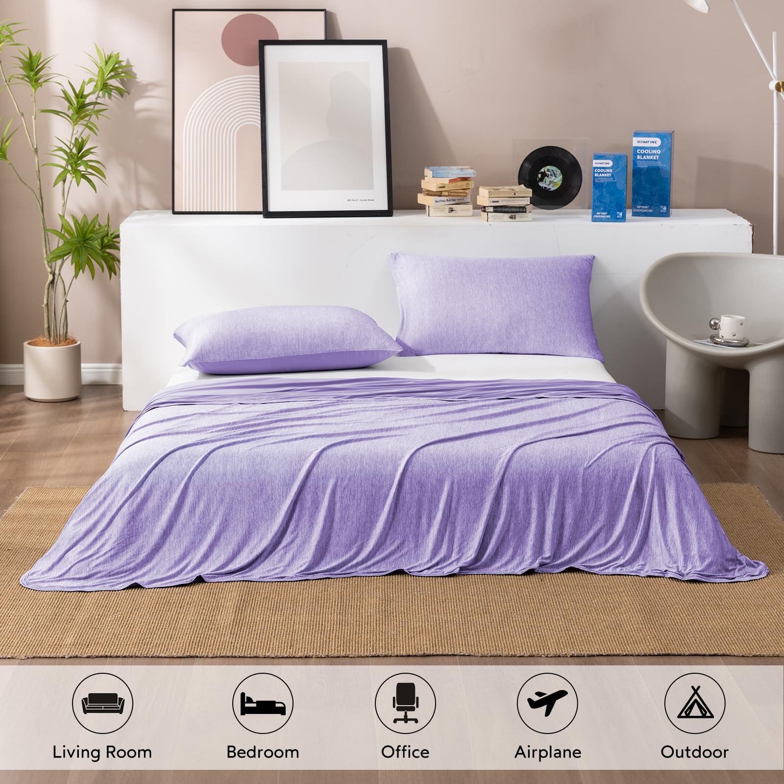 HOMFINE blanket folded portable bundle ready for travel, easy to carry and pack for trips