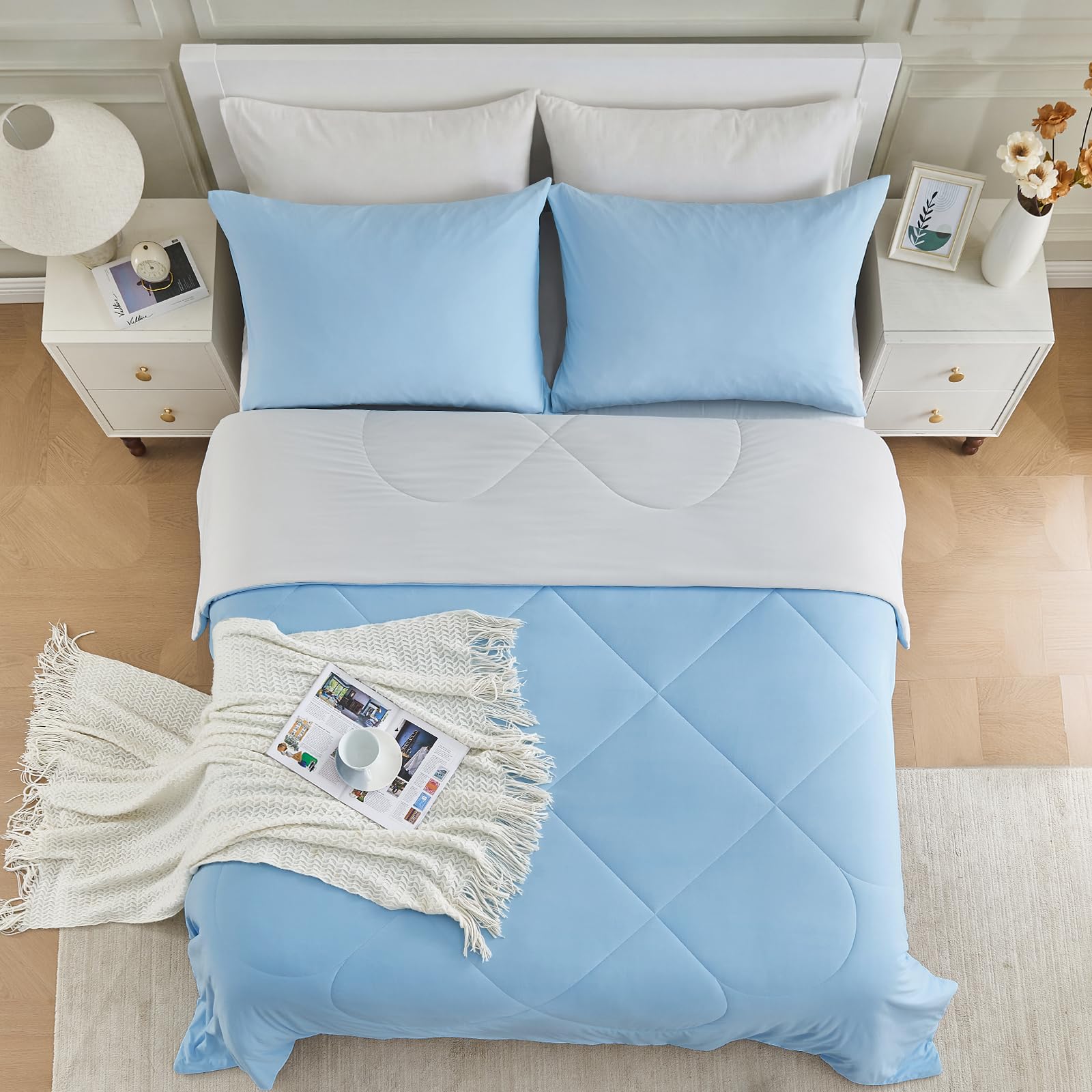 HOMFINE side profile showing thin, breathable thickness for cool nights