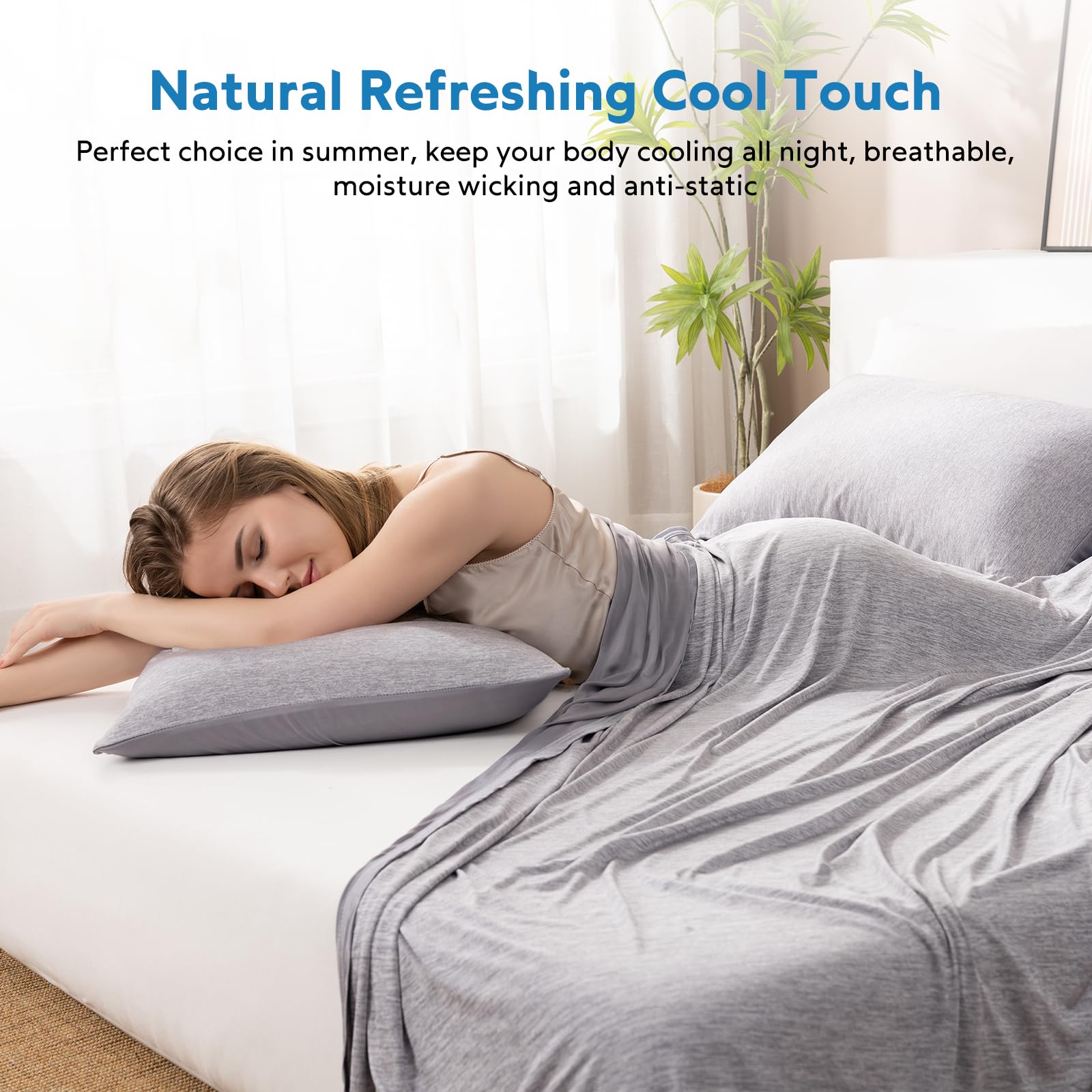 HOMFINE cooling blanket fabric texture close-up highlighting breathable weave benefit