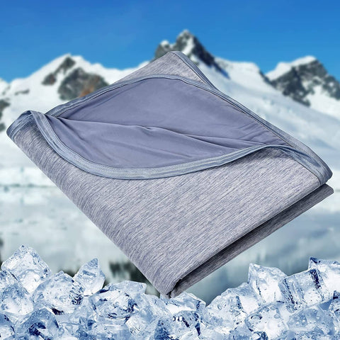 HOMFINE cooling blanket front breathable face showing cool touch benefit