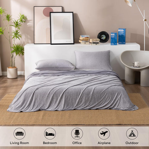 HOMFINE cooling blanket on king bed full view providing even cooling across mattress