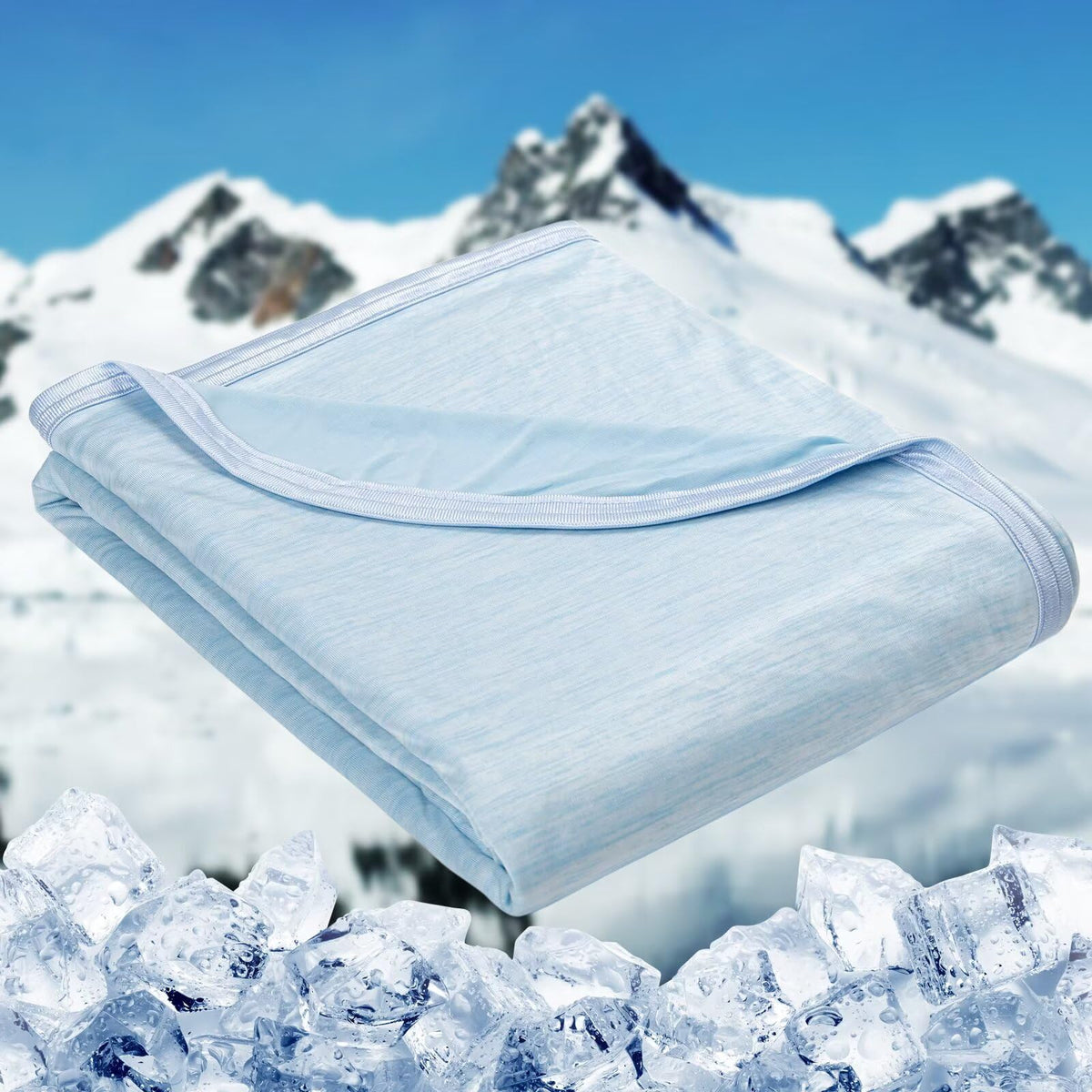 HOMFINE front packaging showing queen cooling blanket and benefits