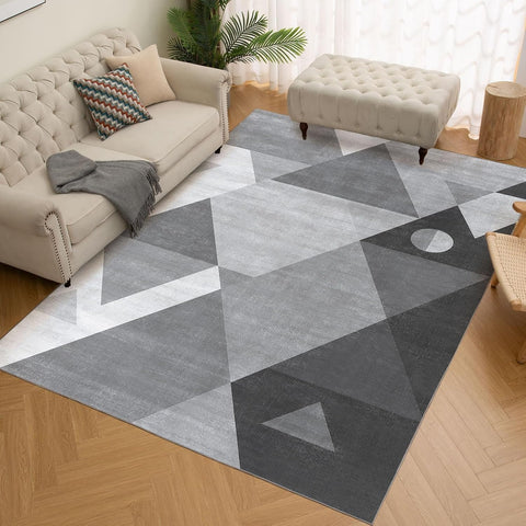 HOMFINE rug styled in living room adding visual depth benefit