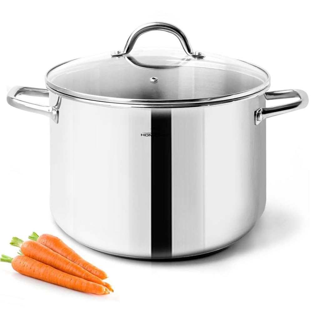 HOMICHEF front view showcasing mirror polish and elegant profile for stylish cooking