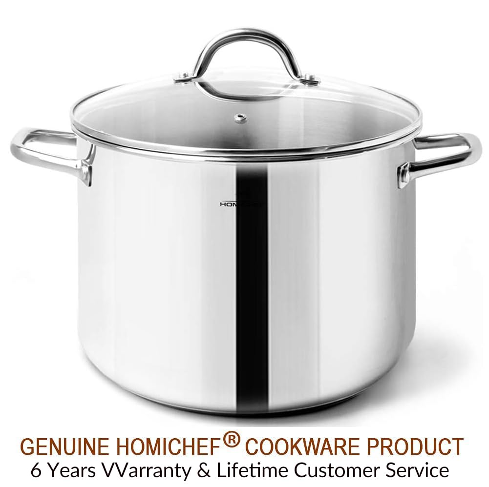HOMICHEF stock pot presented on table highlighting stylish cookware