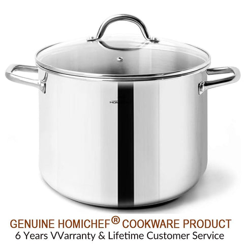 HOMICHEF stock pot presented on table highlighting stylish cookware