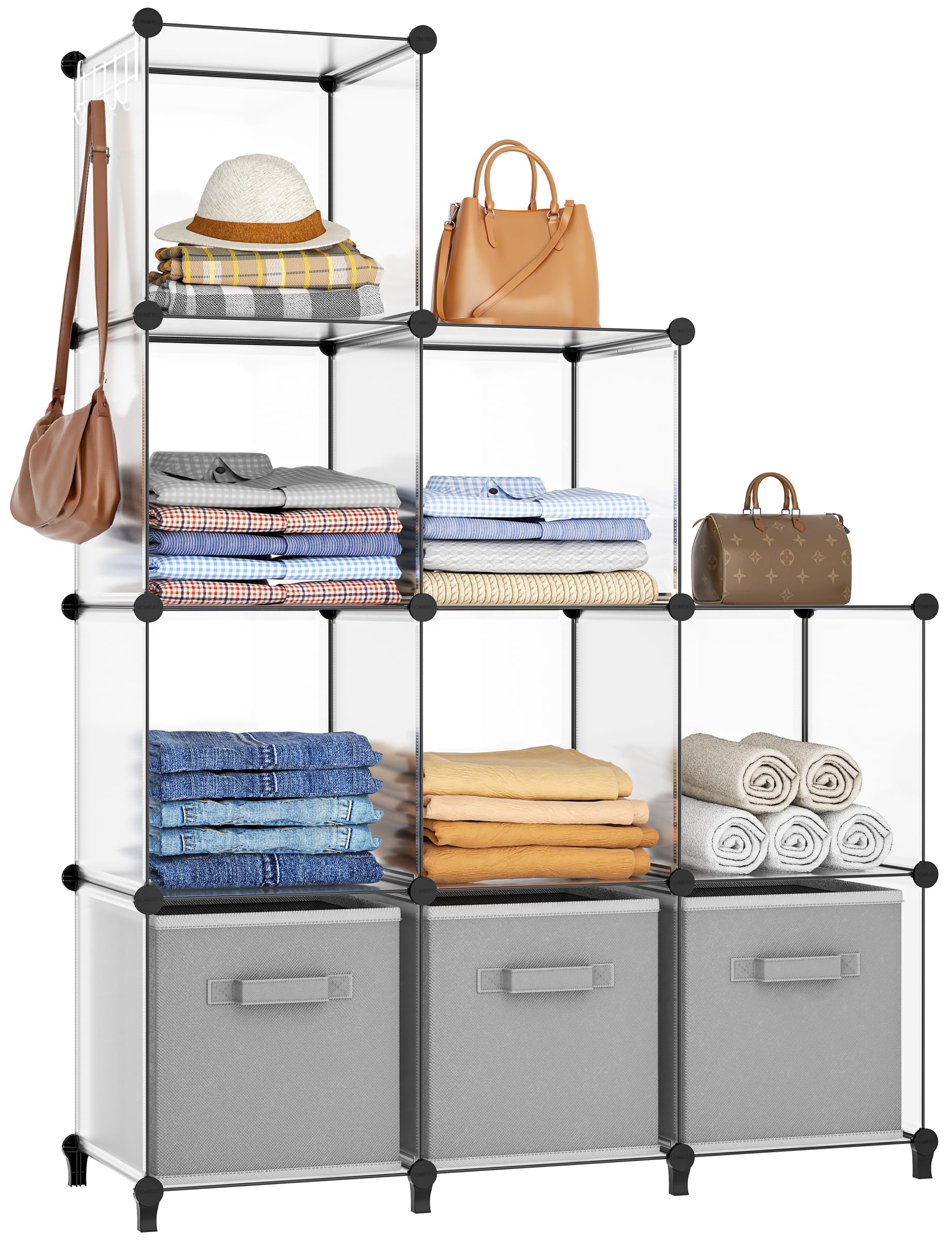 HOMIDEC 9-cube front view showing tidy visible storage and easy access