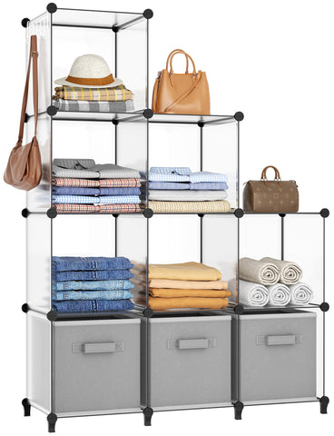 HOMIDEC 9-cube front view showing tidy visible storage and easy access