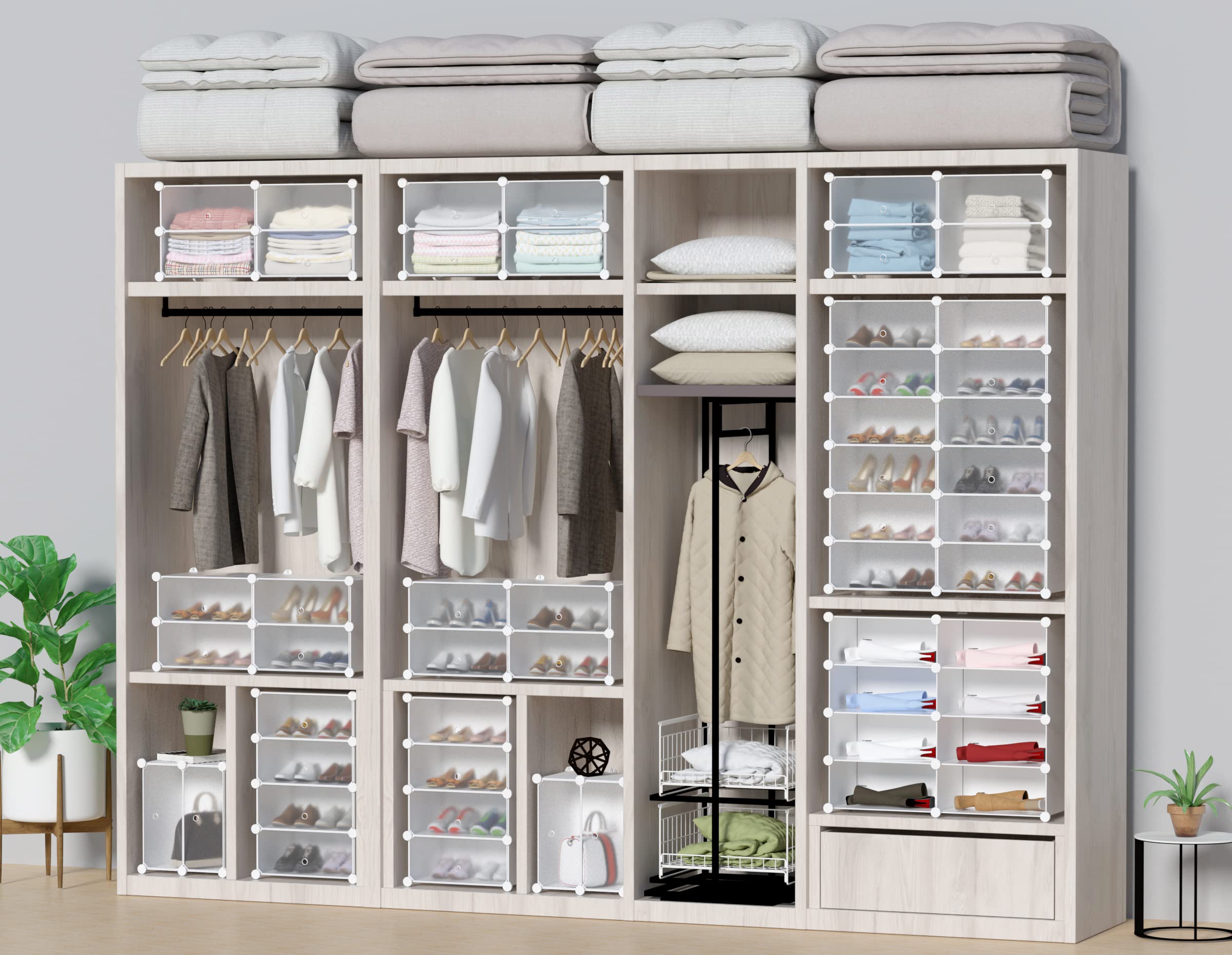HOMIDEC close-up of cubby shelf showing sturdy storage and easy access benefit