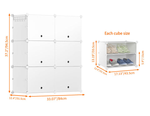 HOMIDEC cube filled with sneakers showing organized easy access