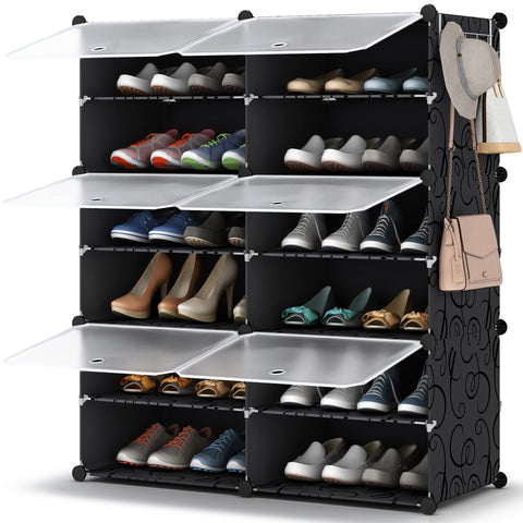 HOMIDEC front view assembled cabinet showing neat shoe storage and space saving